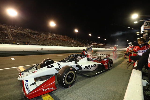 ▲St.Louis：Sato pit in at the last yellow caution